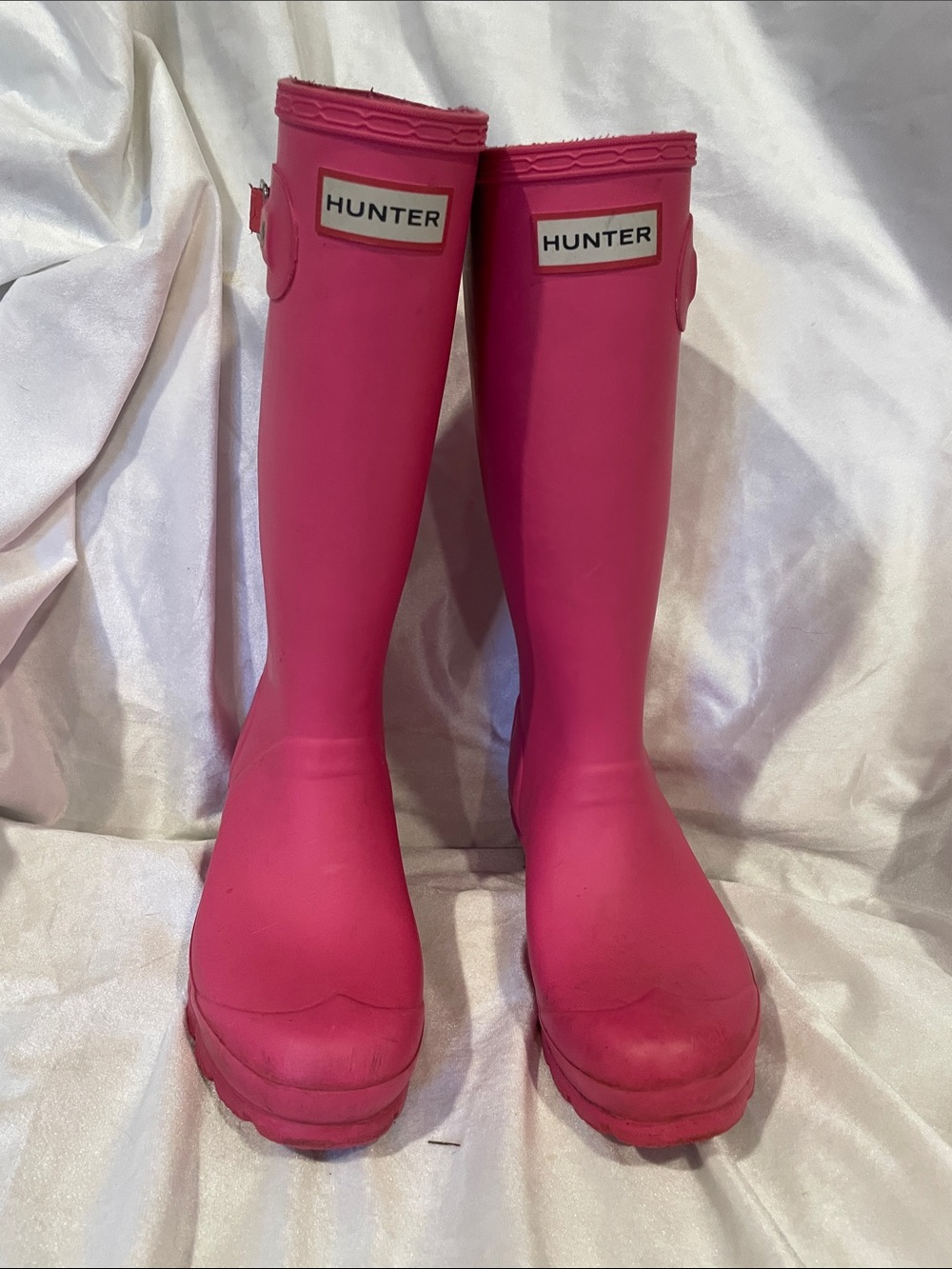 Hunter Original Girl’s Bright Pink Tall Rain Boots Sz 5